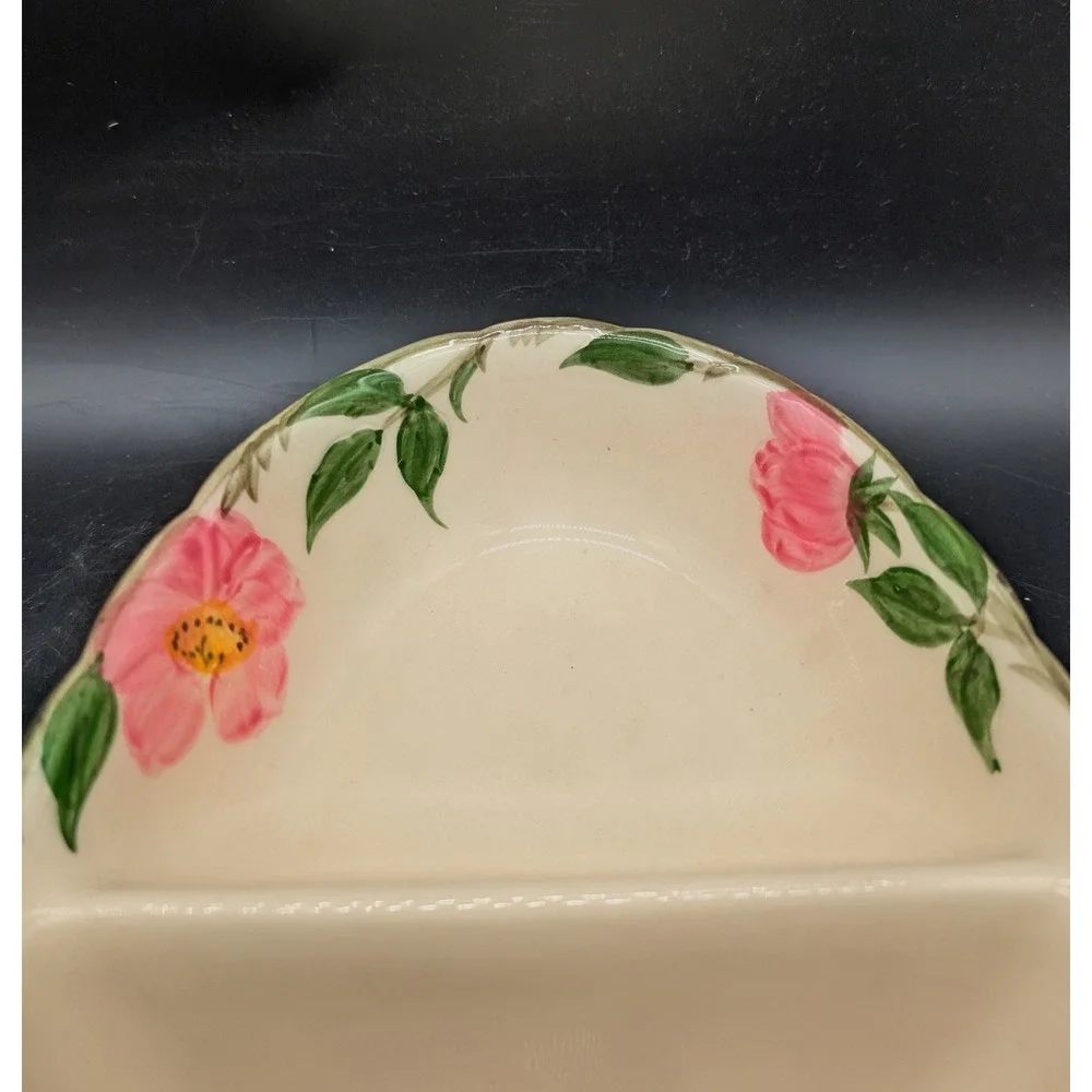 Franciscan Desert Rose Divided Vegetable Bowl Oval Pink Floral Earthenware USA